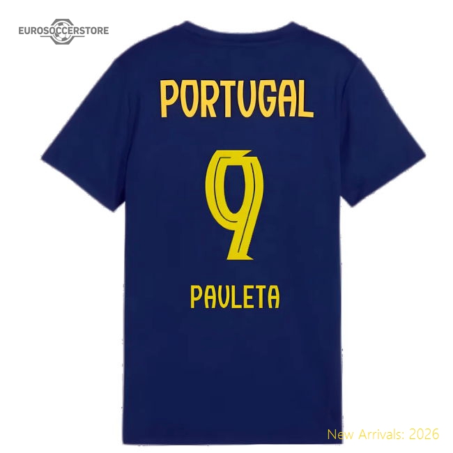 2025-2026 Portugal Casuals Tee (Persian Blue) - Kids (Pauleta 9)-Vantage Point Soccer