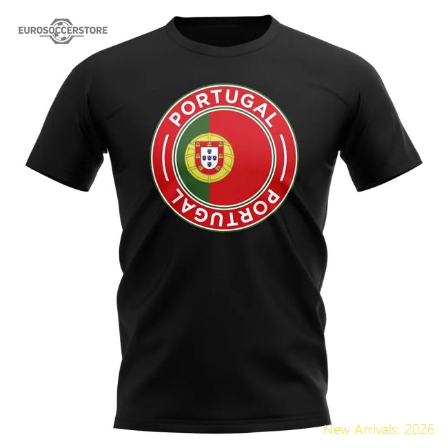 Portugal Football Badge T-Shirt (Black)-Vantage Point Soccer