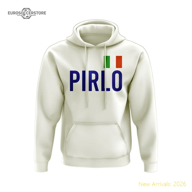Andrea Pirlo Italy Name Hoody (White)-Vantage Point Soccer
