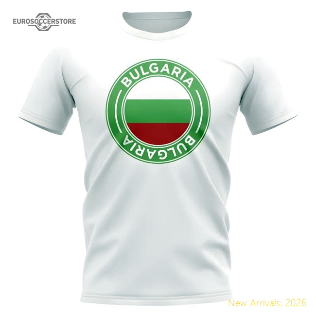 Bulgaria Football Badge T-Shirt (White)-Vantage Point Soccer