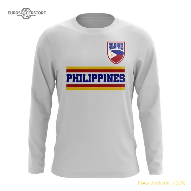 Philippines Core Football Country Long Sleeve T-Shirt (White)-Vantage Point Soccer