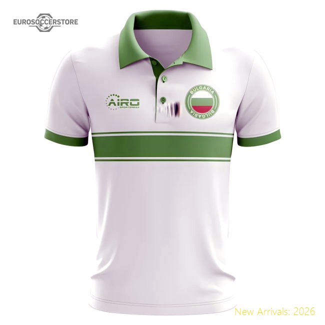 Bulgaria Concept Stripe Polo Shirt (White)-Vantage Point Soccer