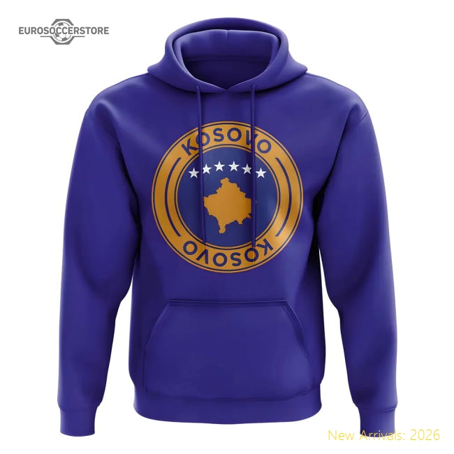Kosovo Football Badge Hoodie (Royal)-Football Shirts Shop