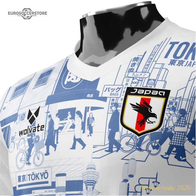 Japan Tokyo Heritage Football Jersey Blue (Wolvate) Adult Short Sleeve-Vantage Point Soccer