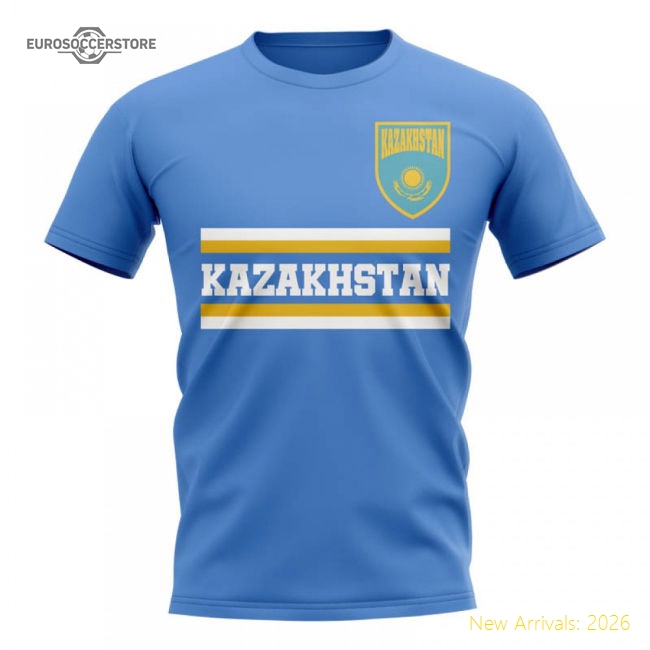 Kazakhstan Core Football Country T-Shirt (Blue)-Football Shirts Shop