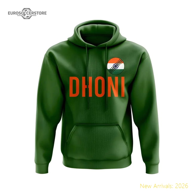 MS Dhoni India Name Hoody (Green)-Vantage Point Soccer