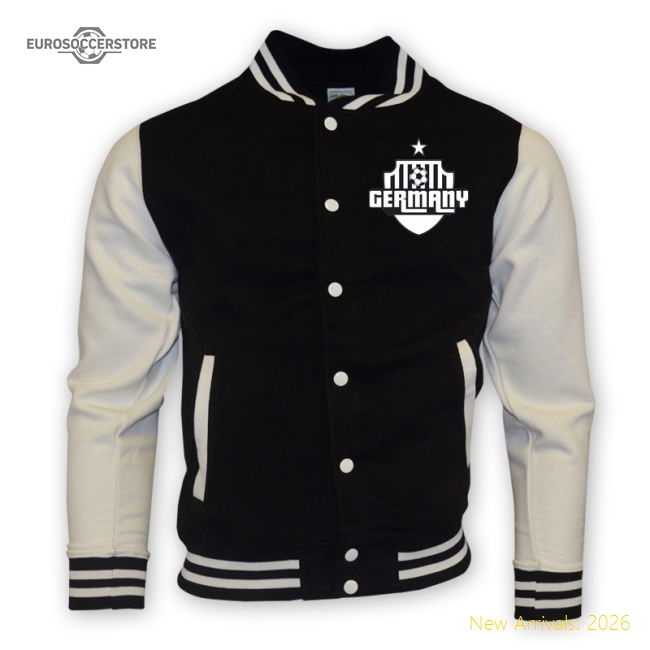 Germany College Baseball Jacket (black)-Vantage Point Soccer