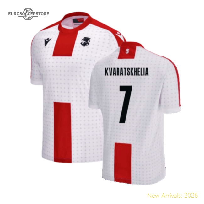 2024-2025 Georgia Home Shirt (Kids) (Kvaratskhelia 7)-Vantage Point Soccer