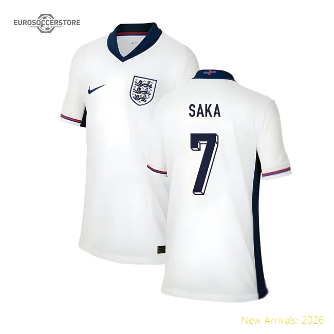 2024-2025 England Home Shirt (Kids) (Saka 7)-Vantage Point Soccer