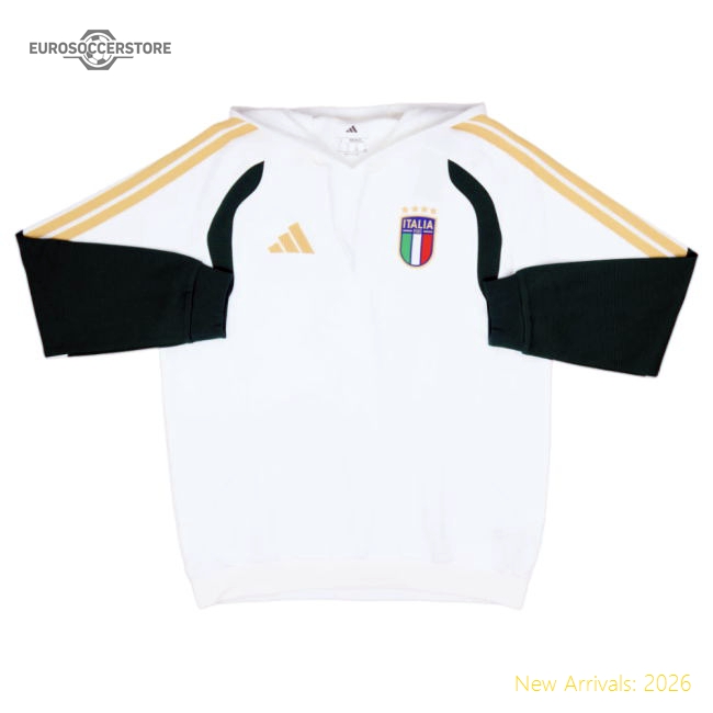 2026-2027 Italy Hooded Sweat Top (White)-Vantage Point Soccer