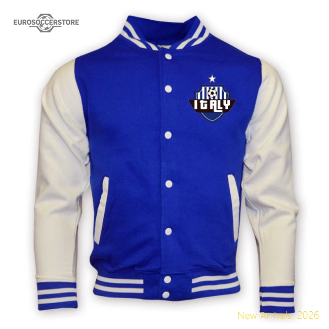 Italy College Baseball Jacket (blue)-Vantage Point Soccer