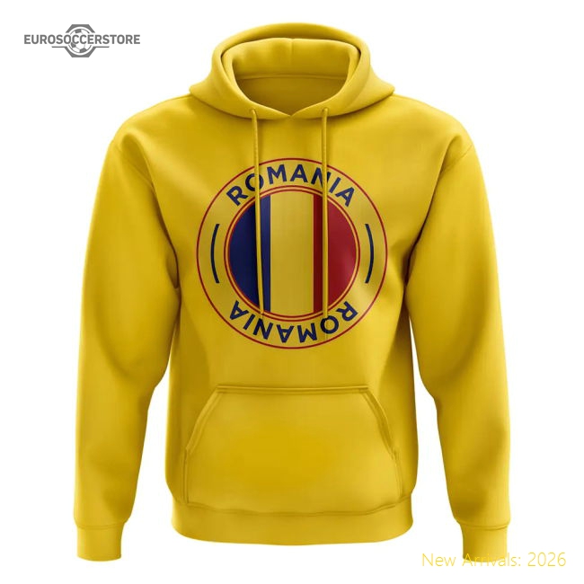Romania Football Badge Hoodie (Yellow)-Vantage Point Soccer