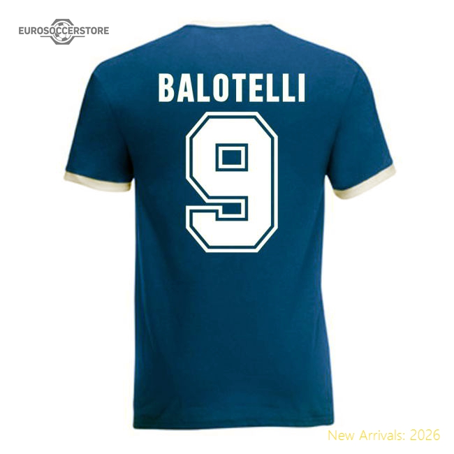 Mario Balotelli Italy Ringer Tee (blue)-Vantage Point Soccer