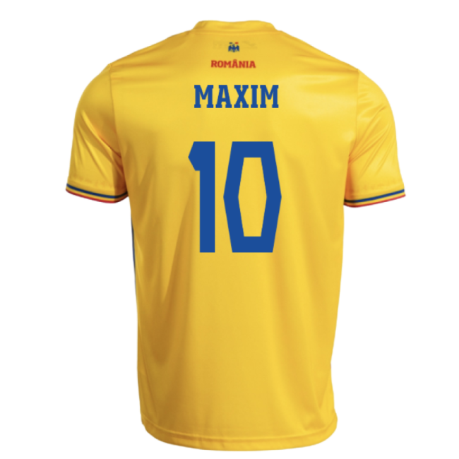 2025-2026 Romania Home Replica Shirt (Kids) (Maxim 10)-Vantage Point Soccer