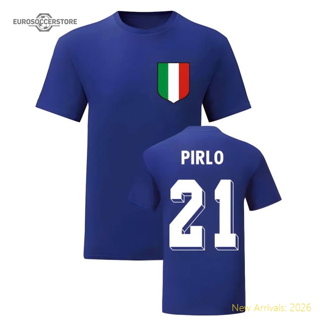 Andrea Pirlo Italy National Hero Tee\'s (Blue)-Vantage Point Soccer