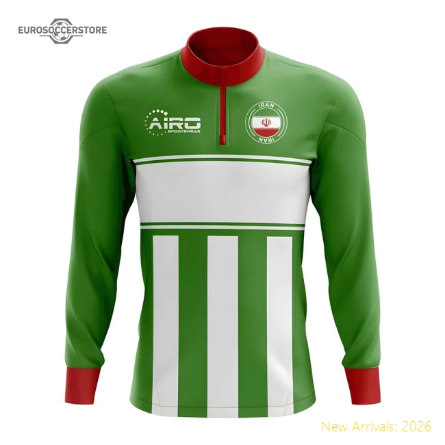 Iran Concept Football Half Zip Midlayer Top (Green-White)-Vantage Point Soccer