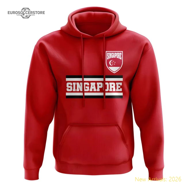 Singapore Core Football Country Hoody (Red)-The Soccer Shirt Hub