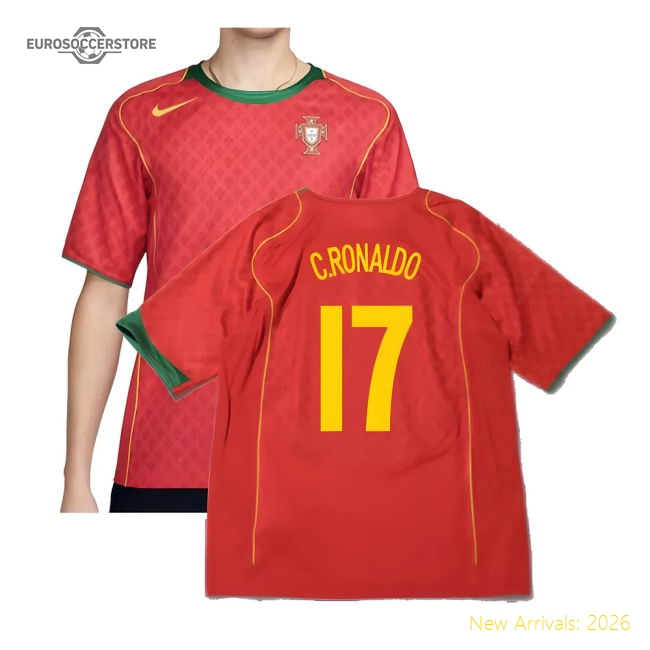 Portugal 2004 Reissue Home Shirt (C.Ronaldo 17)-Vantage Point Soccer