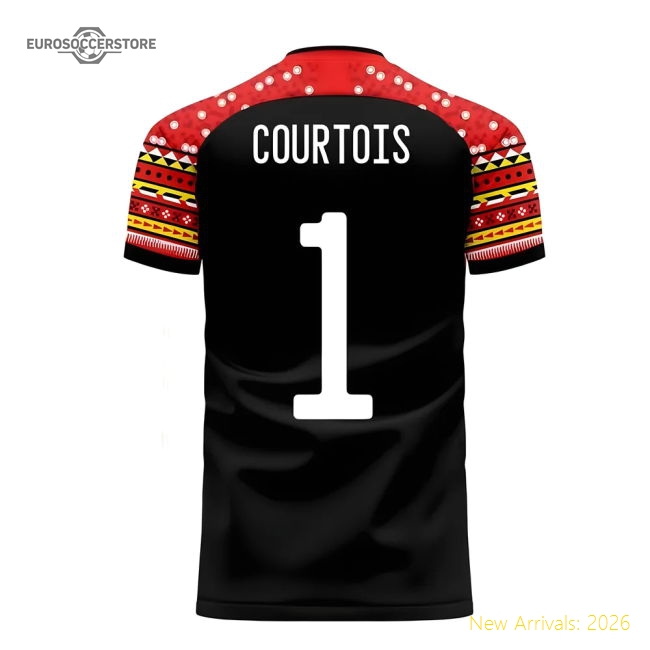 Belgium 2025-2026 Away Concept Football Kit (Libero) (COURTOIS 1)-Vantage Point Soccer