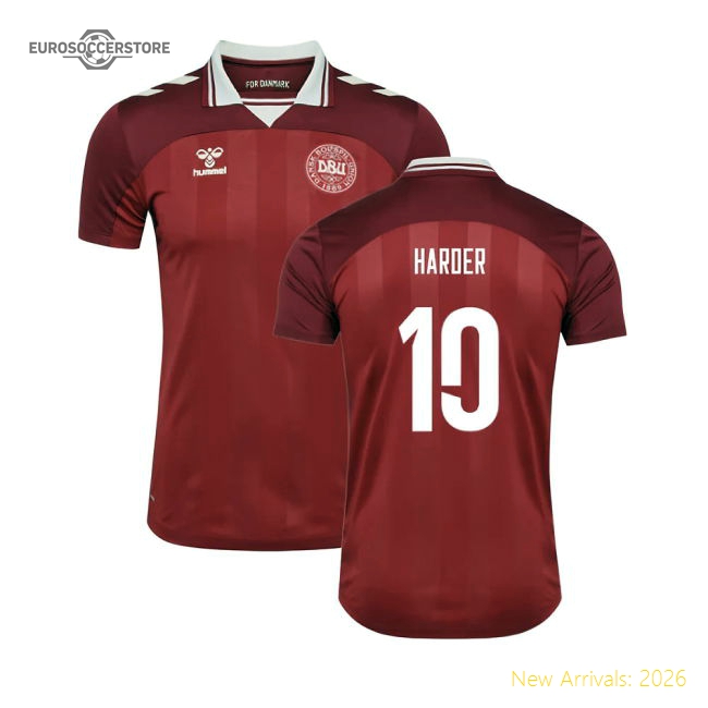 2025-2026 Denmark Womens Team Home Shirt (Ladies) (Harder 10)-Vantage Point Soccer