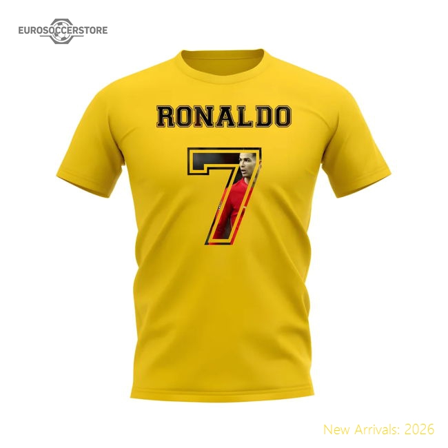 Cristiano Ronaldo Portugal 7 T-Shirt (Yellow)-Vantage Point Soccer