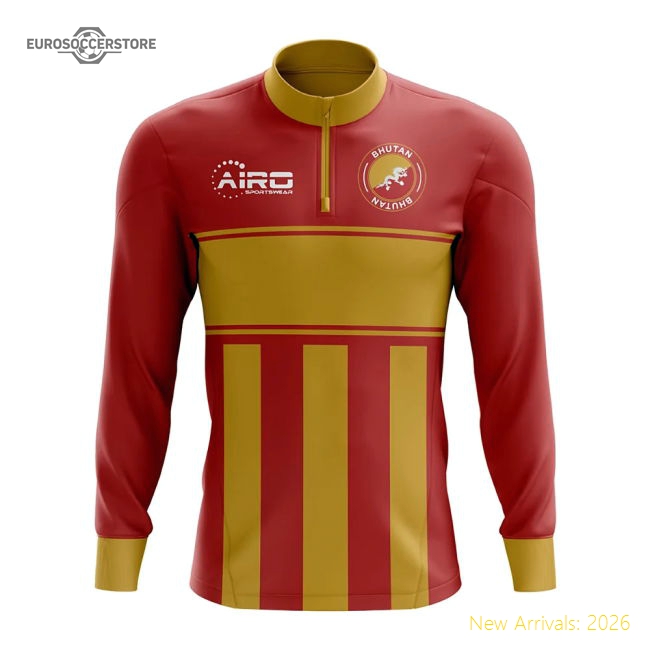 Bhutan Concept Football Half Zip Midlayer Top (Red-Orange)-Vantage Point Soccer
