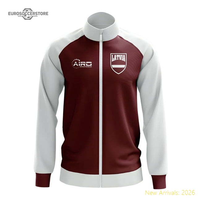 Latvia Concept Football Track Jacket (Red)-Football Shirts Shop
