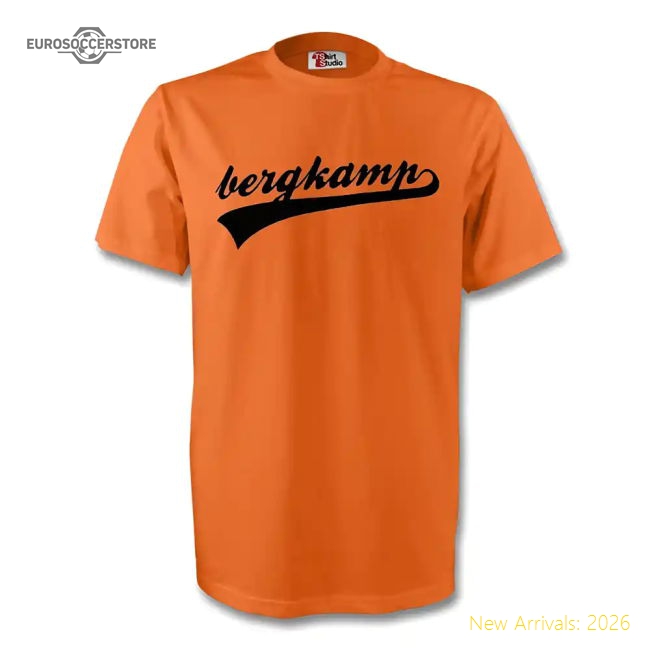 Dennis Bergkamp Holland Signature Tee (orange)-Football Jersey Hub