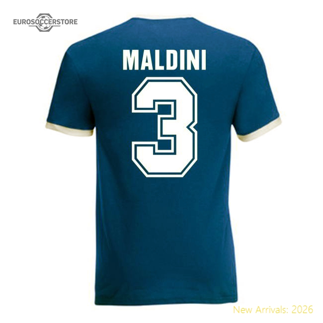 Paolo Maldini Italy Ringer Tee (blue)-Vantage Point Soccer
