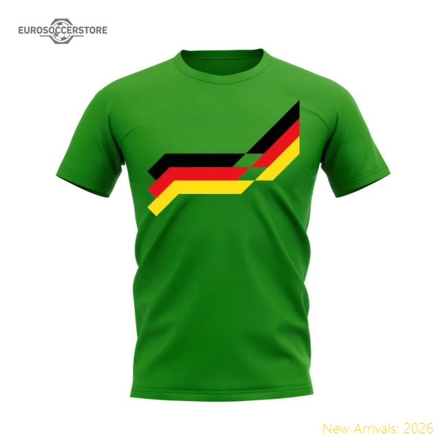 Germany 1998 Retro Pattern T-shirt (Green)-Vantage Point Soccer