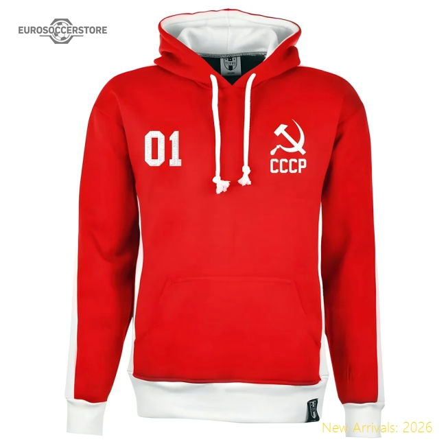 Soviet Union (CCCP) Number 01 Retro Hoodie - Red-Vantage Point Soccer