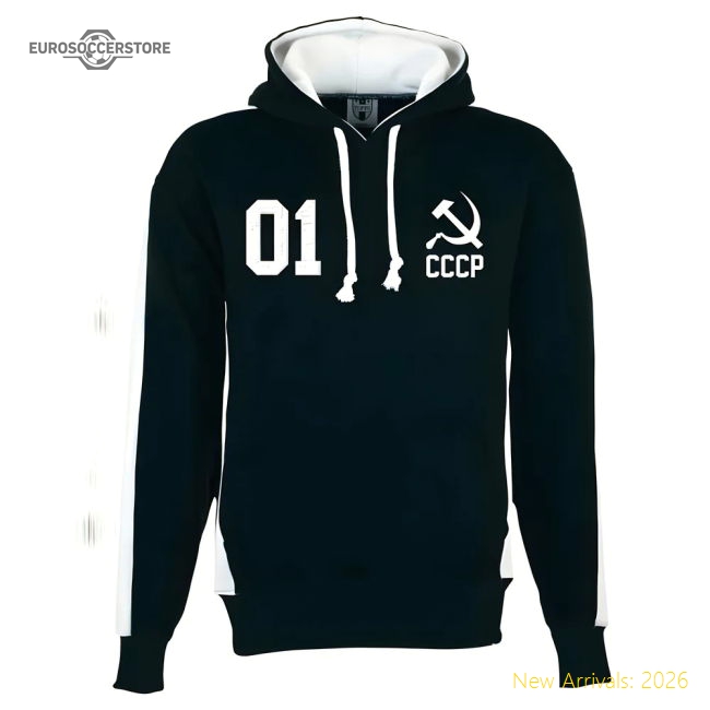 Soviet Union (CCCP) Number 01 Retro Hoodie - Black-Vantage Point Soccer