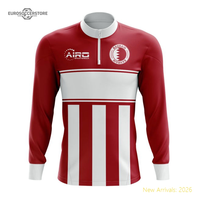 Bahrain Concept Football Half Zip Midlayer Top (Red-White)-Vantage Point Soccer