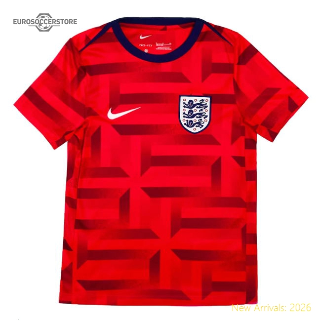 2024-2025 England Academy Pro Pre-Match Top (Siren Red) - Kids-Vantage Point Soccer