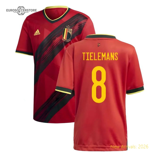 2020-2021 Belgium Home Adidas Football Shirt (TIELEMANS 8)-Vantage Point Soccer