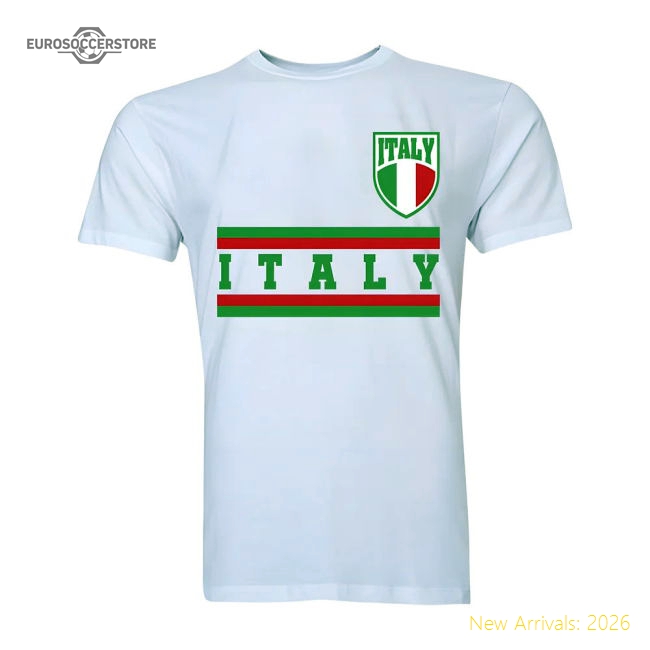 Italy Core Football Country T-Shirt (White)-Vantage Point Soccer
