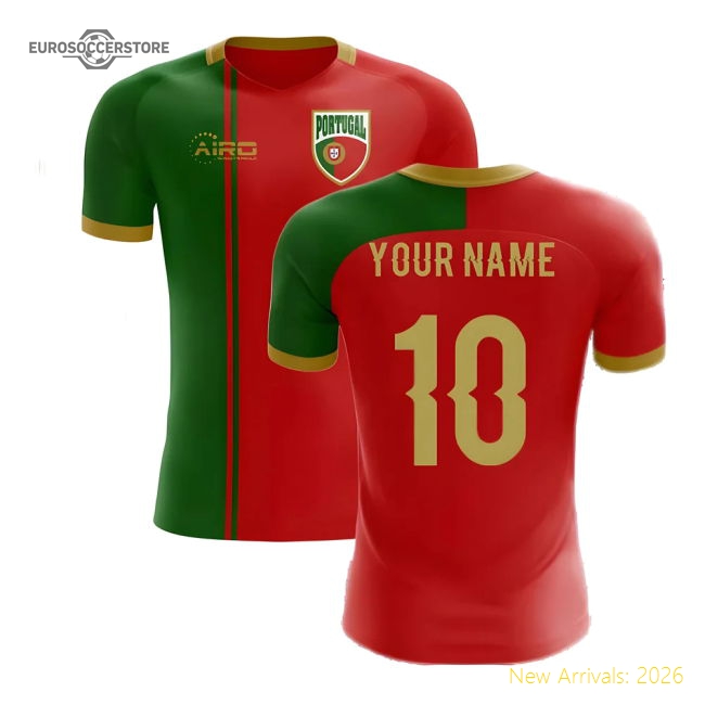 2025-2026 Portugal Flag Home Concept Football Shirt (Your Name) -Kids-Vantage Point Soccer