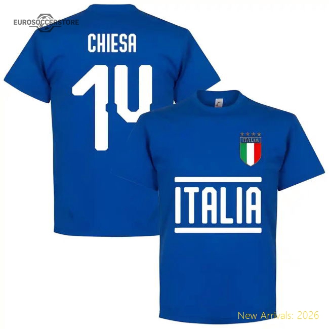 Italy Chiesa 14 Team T-Shirt - Royal-Vantage Point Soccer