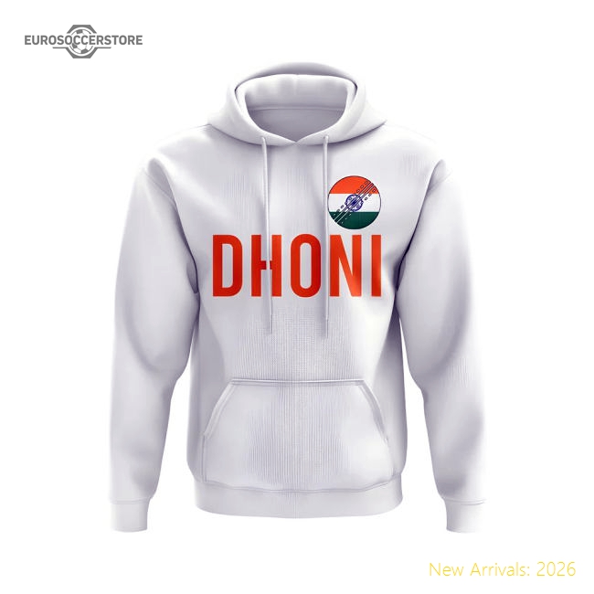 MS Dhoni India Name Hoody (White)-Vantage Point Soccer