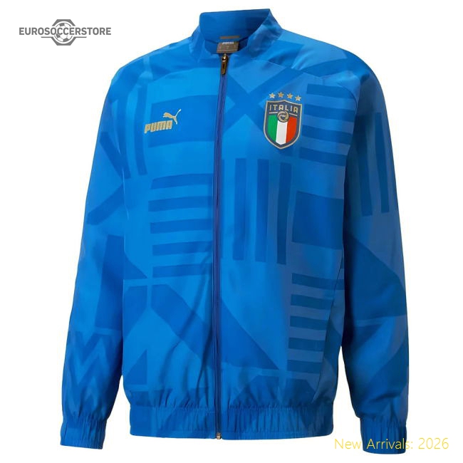 2022-2023 Italy Home Pre-Match Jacket (Blue)-Vantage Point Soccer