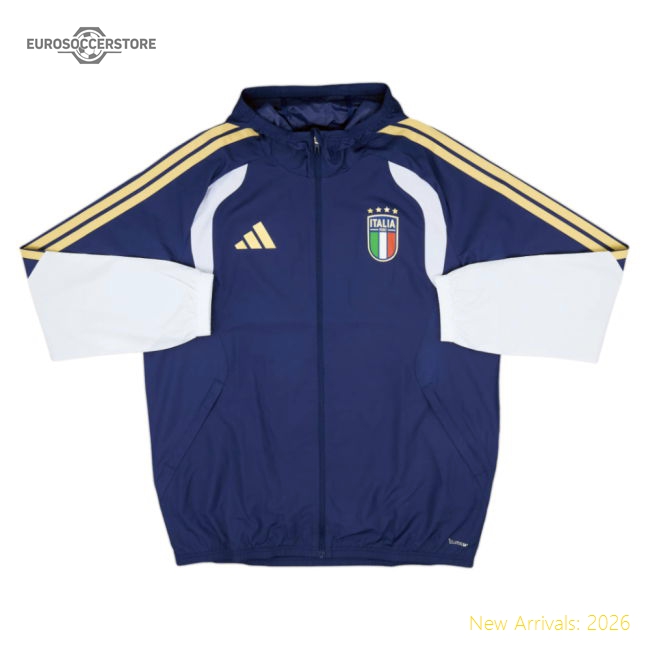 2026-2027 Italy Allweather Jacket (Blue)-Vantage Point Soccer
