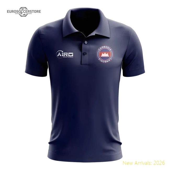 Cambodia Football Polo Shirt (Navy)-Vantage Point Soccer
