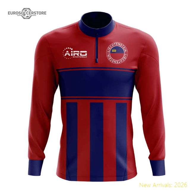 Liechtenstein Concept Football Half Zip Midlayer Top (Red-Blue)-Football Shirts Shop