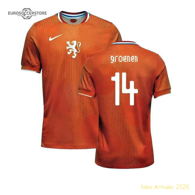 2025-2026 Netherlands Womens Team Shirt (Kids) (Groenen 14)-Vantage Point Soccer