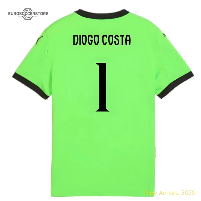 2025-2026 Portugal Home Goalkeeper Shirt (Green) - Kids (Diogo Costa 1)-Vantage Point Soccer