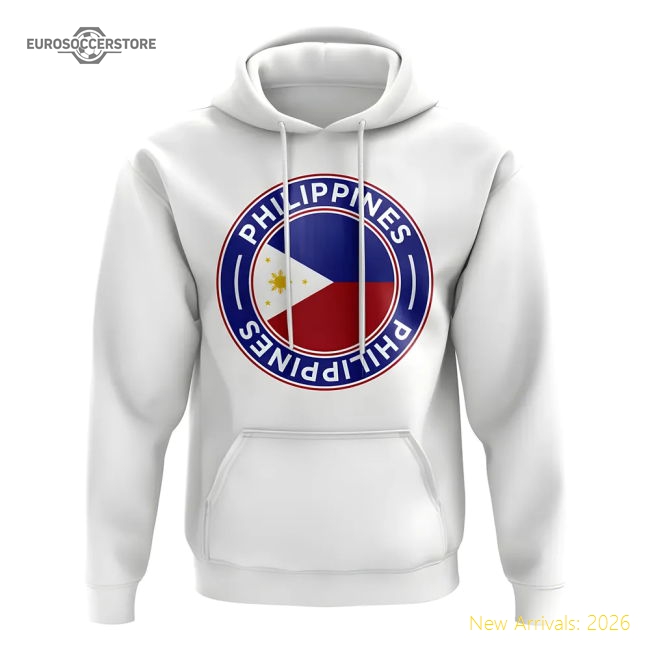 Philippines Football Badge Hoodie (White)-Vantage Point Soccer