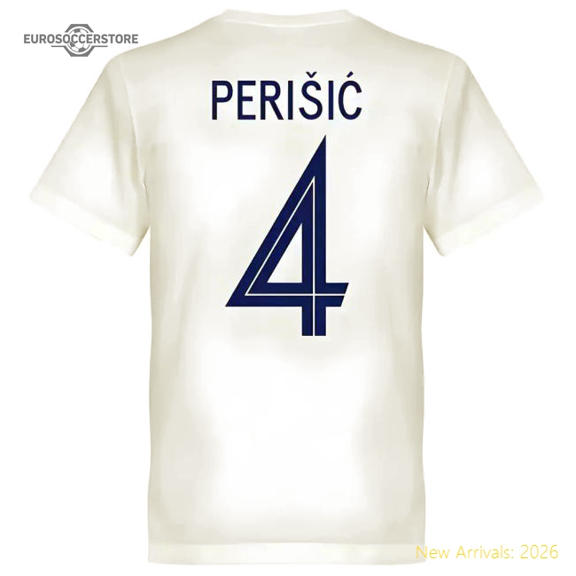 Croatia Ivan Perisic 4 Team T-Shirt - White-ly44