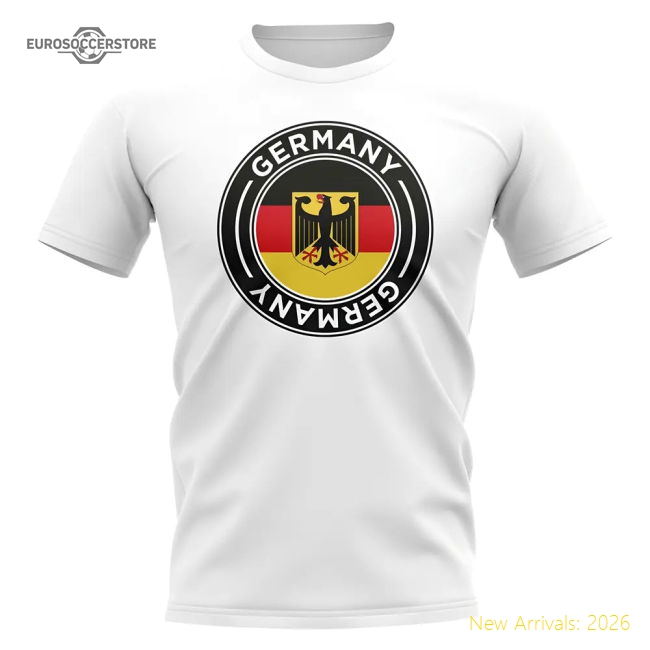 Germany Football Badge T-Shirt (White)-Vantage Point Soccer