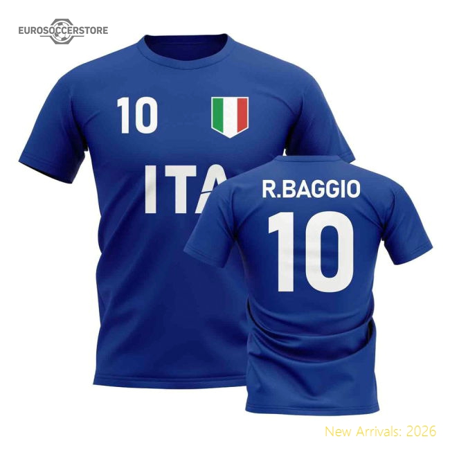 Roberto Baggio Country Code Hero T-Shirt (Blue)-Vantage Point Soccer