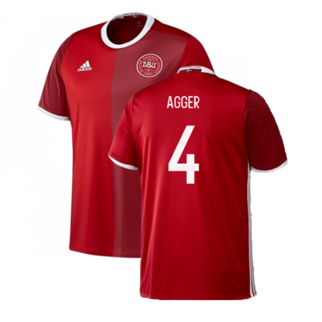 Denmark 2016-17 Home Shirt ((Excellent) 3XL) (Agger 4)-Vantage Point Soccer